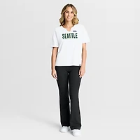 T-shirt boxy blanc Fanatics pour femme des Seattle Seahawks Redzone