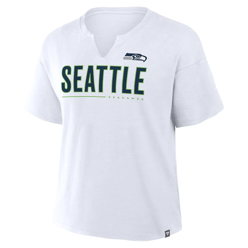 Women's Fanatics White Seattle Seahawks Redzone Slub Boxy T-Shirt