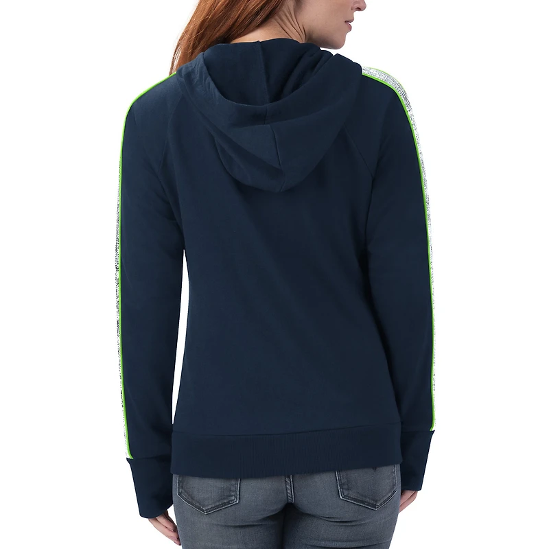 G-III 4Her par Carl Banks College Navy Seattle Seahawks Game Changer pour femmes - Sweat à capuche entièrement zippé
