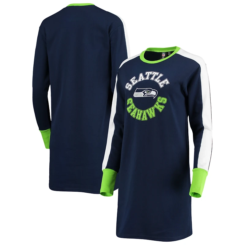 Robe t-shirt Hurry Up Offense G-III 4Her by Carl Banks College Navy Seattle Seahawks pour femme