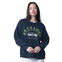 Sweat-shirt surdimensionné G-III 4Her par Carl Banks pour femme, bleu marine universitaire, des Seattle Seahawks