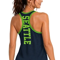 Women's G-III 4Her by Carl Banks College Navy Seattle Seahawks Tater II Racerback Tank Top