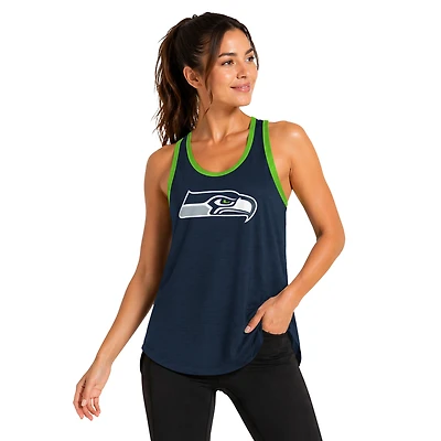 Women's G-III 4Her by Carl Banks College Navy Seattle Seahawks Tater II Racerback Tank Top