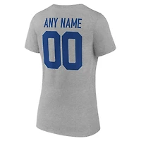 Women's Gray Seattle Seahawks Team Authentic Classic Personalized Name & Number V-Neck T-Shirt