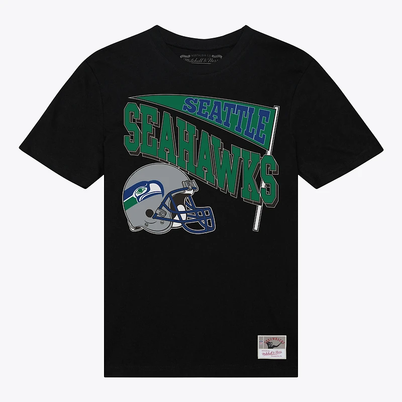 T-shirt noir Mitchell & Ness pour femme, motif petit ami dynamique des Seattle Seahawks