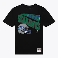 T-shirt noir Mitchell & Ness pour femme, motif petit ami dynamique des Seattle Seahawks