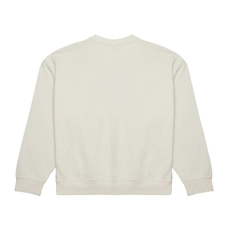 Sweat-shirt à capuche pour femme Mitchell & Ness Cream Seattle Seahawks Throwback Logo 3.0