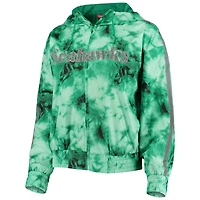 Women's Mitchell & Ness Neon Green Seattle Seahawks Galaxy Full-Zip Windbreaker Hoodie Jacket