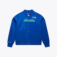 Women's Mitchell & Ness  Royal Seattle Seahawks Full-Snap Satin Jacket