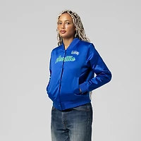 Veste en satin à boutons-pression pour femme Mitchell & Ness Royal Seattle Seahawks