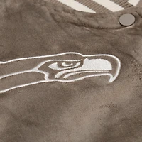 Women's Mitchell & Ness  Tan Seattle Seahawks Full-Snap Varsity Jacket