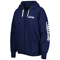 Women's MSX by Michael Strahan College Navy Seattle Seahawks Emerson - Full-Zip Hoodie