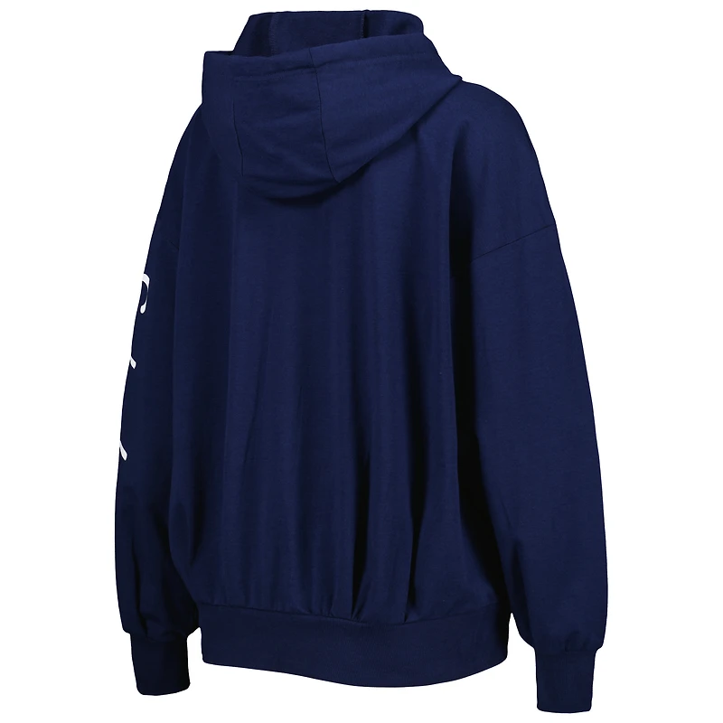 Sweat à capuche léger entièrement zippé MSX by Michael Strahan College Navy Seattle Seahawks Emerson pour femme