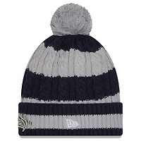 Women's New Era Wolf Gray Seattle Seahawks 2025 Rivalries Collection Fan Pack Braided Cuffed Knit Hat with Pom