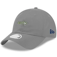 Women's New Era Wolf Gray Seattle Seahawks 2025 Rivalries Collection Pony Tail Adjustable Hat