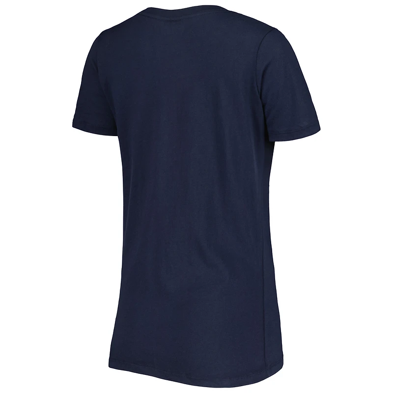 T-shirt à col en V pour femme Seattle Seahawks Ink Dye Sideline New Era College Navy