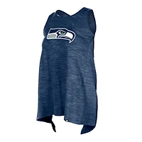 Women's New Era College Navy Seattle Seahawks Plus Space Dye Active Tank Top