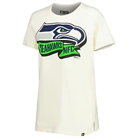 T-shirt New Era crème Seattle Seahawks Chrome Sideline pour femme