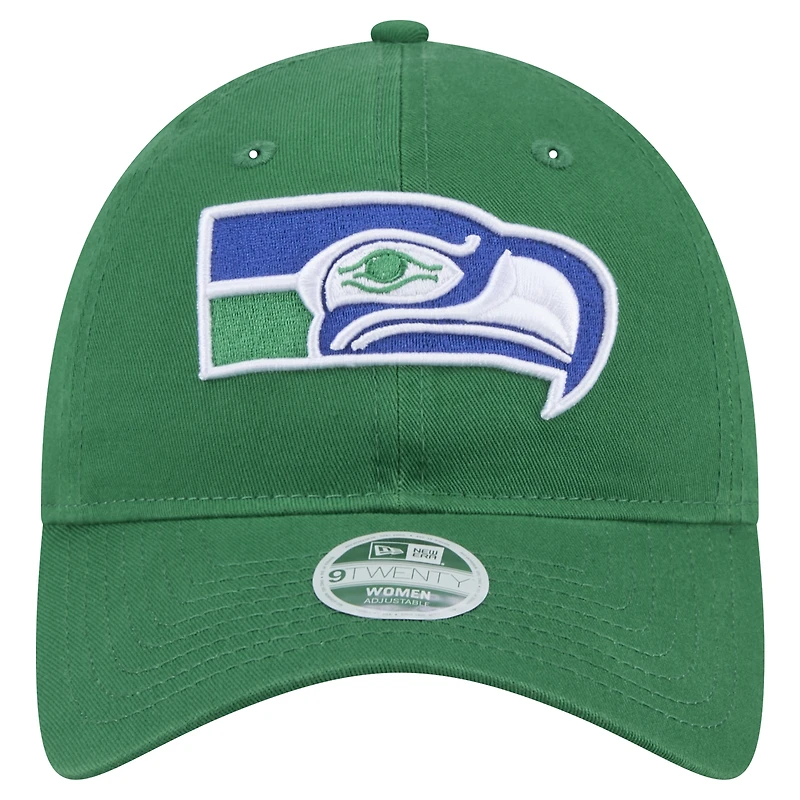 Casquette ajustable 9TWENTY Main Core Classic 2.0 de Seattle Seahawks de New Era pour femme, verte