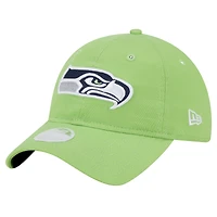 Casquette ajustable Main Core Classic 2.0 9TWENTY pour femme New Era Neon Green Seattle Seahawks