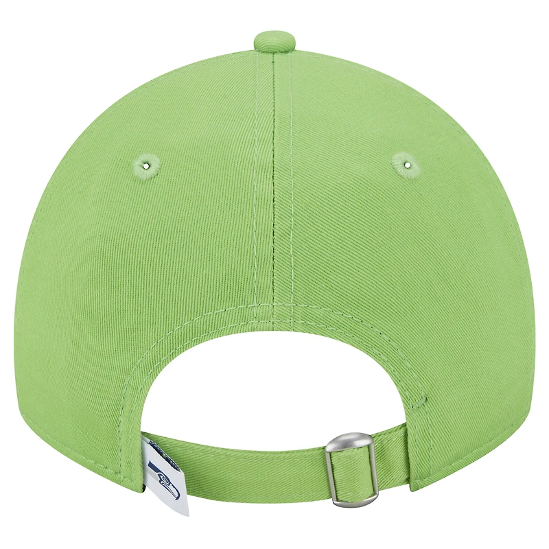 Casquette ajustable Main Core Classic 2.0 9TWENTY pour femme New Era Neon Green Seattle Seahawks