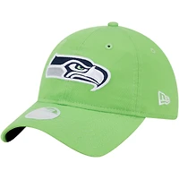 Casquette ajustable New Era Main Core Classic 2.0 9TWENTY pour femme, vert fluo, Seattle Seahawks