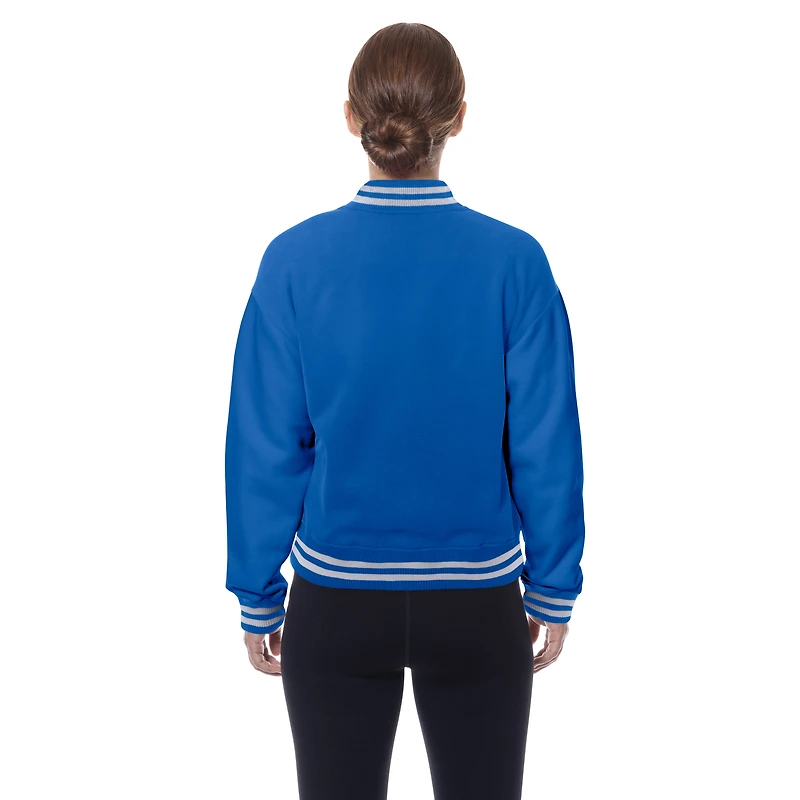 Veste polaire rétro à boutons-pression New Era Royal Seattle Seahawks pour femme