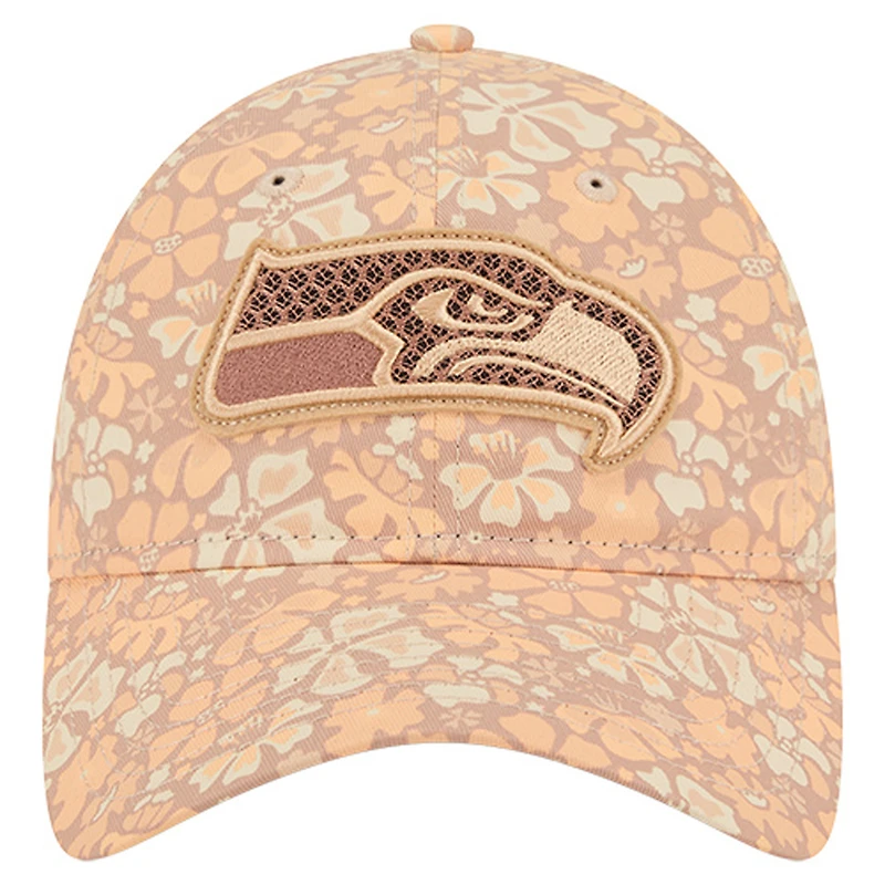 Casquette ajustable 9TWENTY à imprimé floral des Seattle Seahawks de New Era pour femme