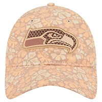 Casquette ajustable 9TWENTY à imprimé floral des Seattle Seahawks de New Era pour femme