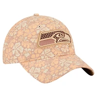 Casquette ajustable 9TWENTY à imprimé floral des Seattle Seahawks de New Era pour femme