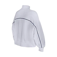 Women's New Era White Seattle Seahawks Functional Fandom Quarter-Zip Sweatshirt