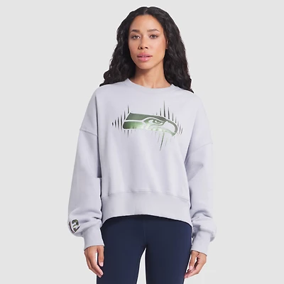 Women's Nike Wolf Gray Seattle Seahawks 2025 Rivalries Collection Oversized Phoenix Fleece Sweatshirt