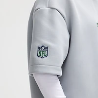 Robe Nike pour femme, gris loup, collection Seattle Seahawks 2025 Rivalries, oversize en polaire technique