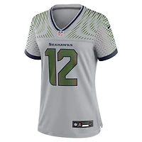 Maillot de match Nike 12s Wolf Grey Seattle Seahawks 2025 Rivalries Collection pour femme