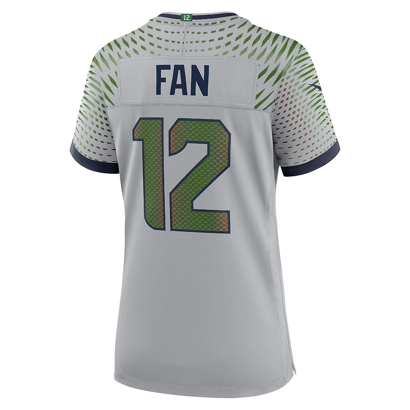 Maillot de match Nike 12s Wolf Grey Seattle Seahawks 2025 Rivalries Collection pour femme