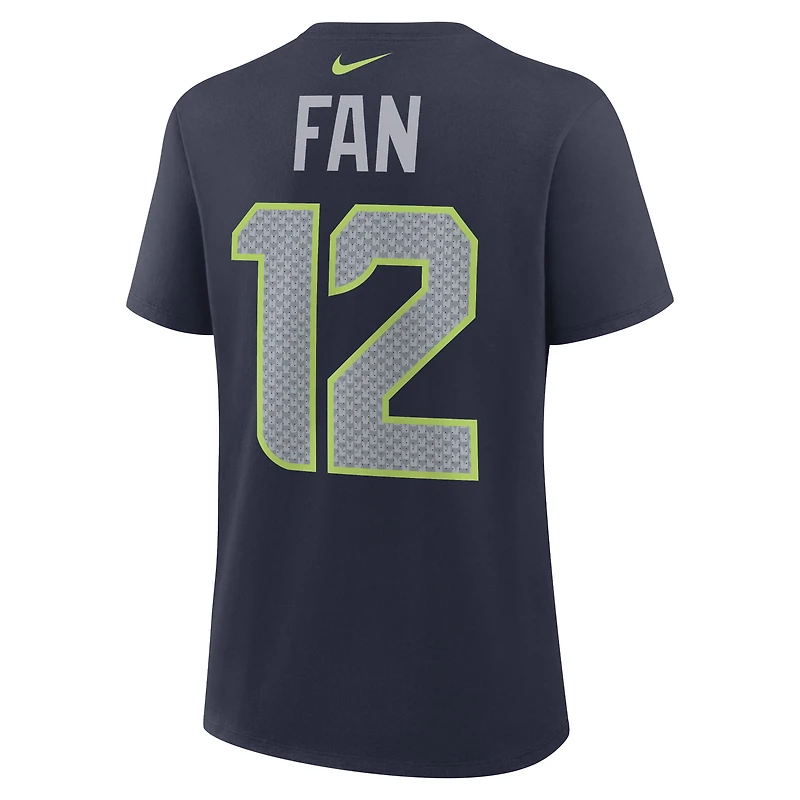 Women's Nike 12s College Navy Seattle Seahawks Player Name & Number T-Shirt