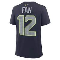 Women's Nike 12s College Navy Seattle Seahawks Player Name & Number T-Shirt