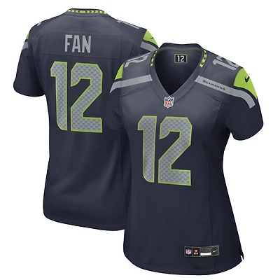 Maillot de match Nike 12s College Navy Seattle Seahawks pour femmes