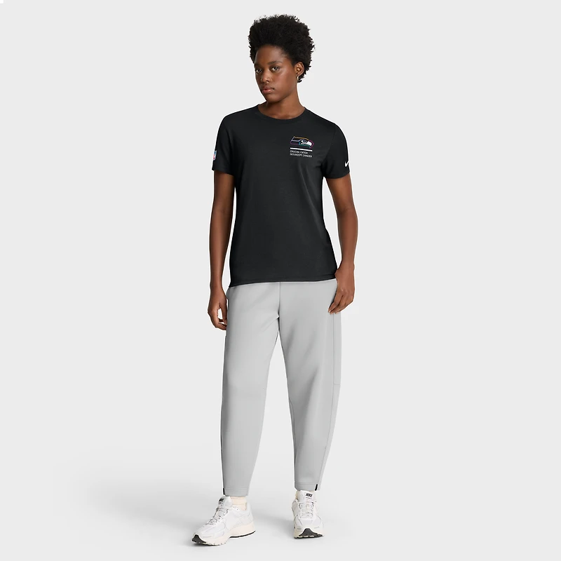 T-shirt Nike noir pour femme Seattle Seahawks NFL Crucial Catch Tri-Blend Dri-FIT 2025