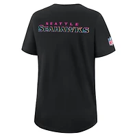 Women's Nike Black Seattle Seahawks 2025 NFL Crucial Catch Tri-Blend Dri-FIT T-Shirt