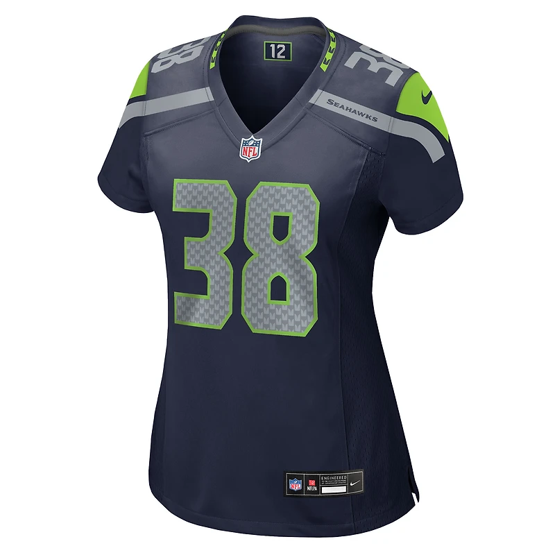 Maillot de match Nike Brady Russell College Navy pour femme des Seattle Seahawks