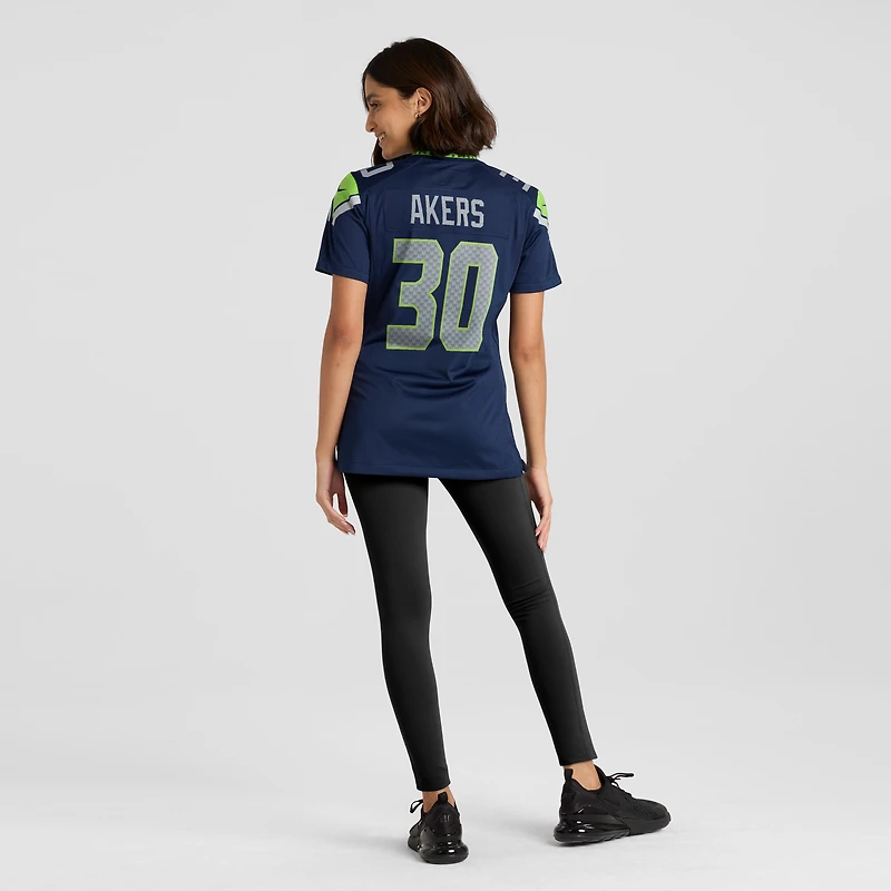 Maillot de match Nike Cam Akers College Navy Seattle Seahawks pour femme