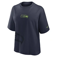 T-shirt Nike College Navy pour femme des Seattle Seahawks