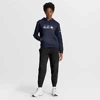 Women's Nike College Navy Seattle Seahawks Club Logo Pullover Hoodie