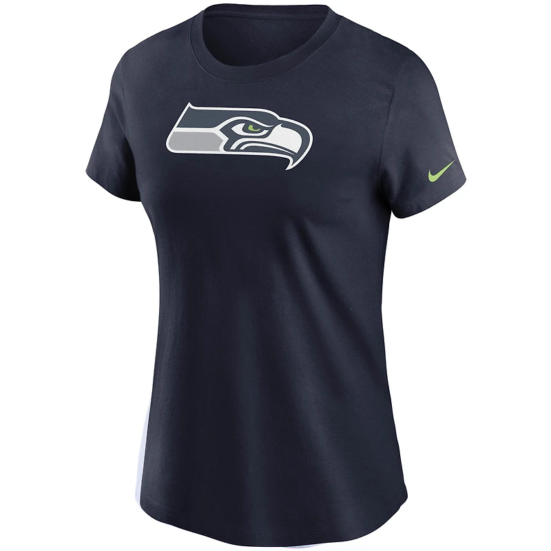 Women's Nike College Navy Seattle Seahawks Logo Essential T-Shirt