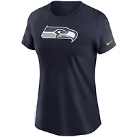 Women's Nike College Navy Seattle Seahawks Logo Essential T-Shirt
