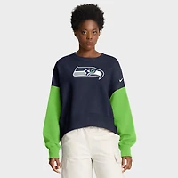 Sweat-shirt oversize à blocs de couleurs Nike College Navy Seattle Seahawks pour femme