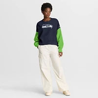 Sweat-shirt oversize à blocs de couleurs Nike College Navy Seattle Seahawks pour femme
