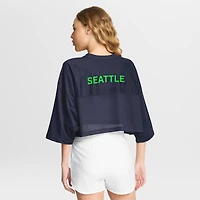 Maillot court Nike College Navy Seattle Seahawks Primetime en maille Dri-FIT pour femme