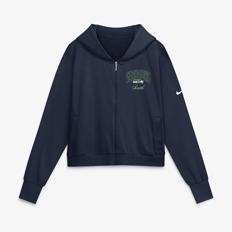 Sweat à capuche zippé Nike College Navy Seattle Seahawks Primetime pour femme